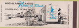 Matchbook Cover - Highland Lakes Bank Kingsland TX