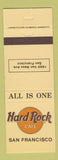 Matchbook Cover - Hard Rock Cafe San Francisco CA WEAR