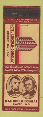 Matchbook Cover - Hotel Lincoln Douglas Quincy IL