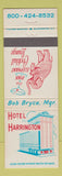 Matchbook Cover - Hotel Harrington Washington DC