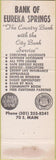 Matchbook Cover - Bank of Eureka Springs AR