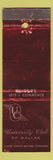 Matchbook Cover - University Club of Dallas TX WEAR