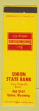 Matchbook Cover - Union State Bank Upton WY