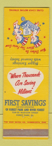 Matchbook Cover - First Savings of Forest Park IL patriotic