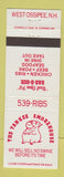 Matchbook Cover - The Yankee Smokehouse pig West Ossipee NH