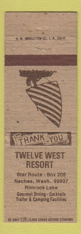 Matchbook Cover - Twelve West Resort Naches WA