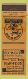 Matchbook Cover - Harwood Flower Shop Chicago IL WEAR Daudelin