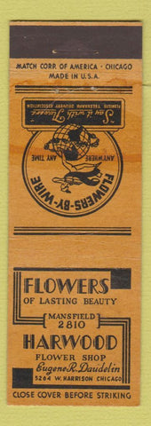 Matchbook Cover - Harwood Flower Shop Chicago IL WEAR Daudelin