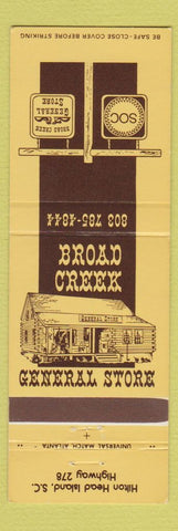 Matchbook Cover - Broad Creek General Store Hilton Head Island SC