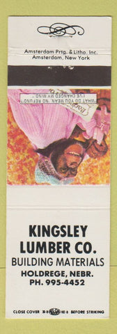Matchbook Cover - Kingsley Lumber Holdrege NE monkey
