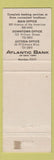 Matchbook Cover - Atlantic Bank of New York City NY