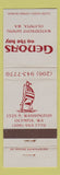 Matchbook Cover - Genoas on the Bay Olympia WA