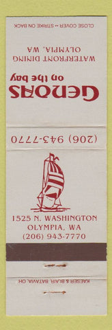 Matchbook Cover - Genoas on the Bay Olympia WA