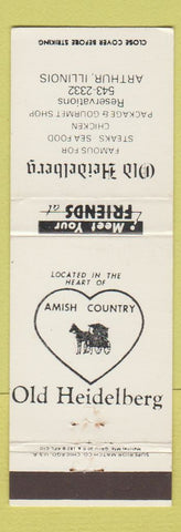Matchbook Cover - Old Heidelberg Arthur IL restaurant