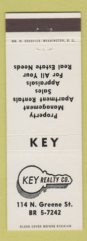 Matchbook Cover - Key Realty Company