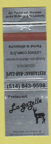 Matchbook Cover - LaGazelle Restaurant Montreal QC WEAR