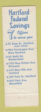 Matchbook Cover - Hartford Federal Savings and Loan CT