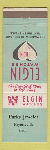 Matchbook Cover - Elgin Watches Parks Jeweler Fayetteville TN