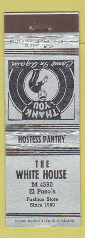 Matchbook Cover - The White House El Paso TX Hostess Pantry clothes