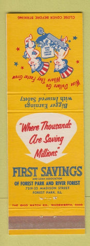 Matchbook Cover - First Savings of Forest Park IL patriotic