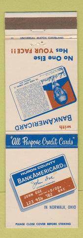 Matchbook Cover - Huron County Bank Americard Norwalk OH