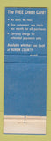 Matchbook Cover - Huron County Bank Americard Norwalk OH
