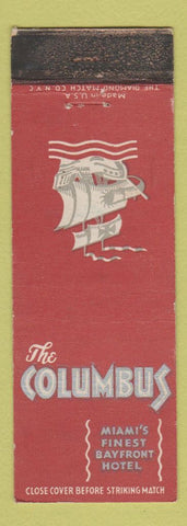 Matchbook Cover - Columbus Hotel Miami FL WORN