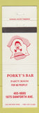 Matchbook Cover - Porky's Bar Toronto ON