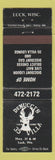 Matchbook Cover - Denucci's 35 Villa Luck WI WEAR
