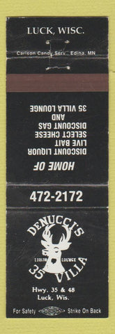 Matchbook Cover - Denucci's 35 Villa Luck WI WEAR