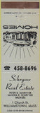 Matchbook Cover - Schryver Real Estate Williamstown MA blue