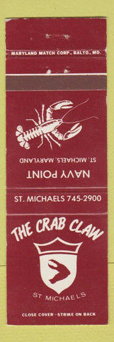 Matchbook Cover - The Crab Claw St Michels MD WEAR