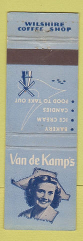 Matchbook Cover - Van De Kamp's Wilshire Coffee Shop Los Angeles CA girlie