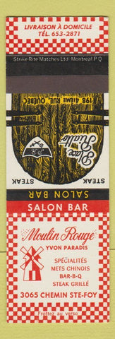 Matchbook Cover - Moulin Rouge Yvon Paradis Ste Foy QC