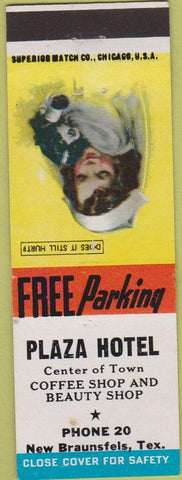 Matchbook Cover - Plaza Hotel New Braunsfels TX