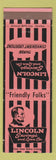 Matchbook Cover - Lincoln Savings and Loan Cleveland OH Abraham PINK BLACK