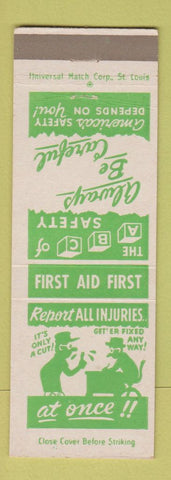 Matchbook Cover - Barber Coleman Rockford IL Safety Report Injuries
