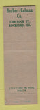 Matchbook Cover - Barber Coleman Rockford IL Safety Report Injuries