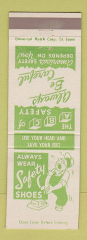 Matchbook Cover - Miller's Vending Machines Freeport IL Safety Shoes CREASED