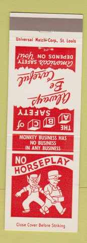 Matchbook Cover - Barber Coleman Rockford IL Safety No Horseplay