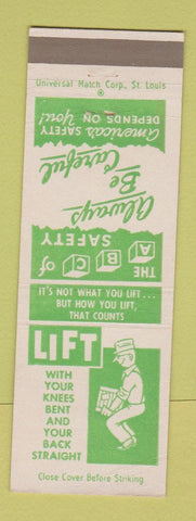 Matchbook Cover - Industrial Rayon Corp Painesville OH Safety Lift With Legs