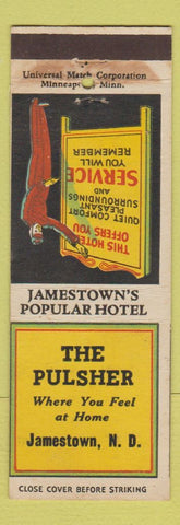 Matchbook Cover - Pulsher Hotel Jamestown ND WEAR