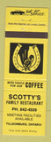 Matchbook Cover Scotty's Family Restaurant Tillsonburg ON