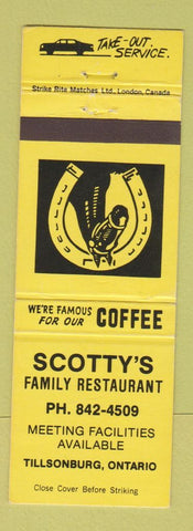 Matchbook Cover Scotty's Family Restaurant Tillsonburg ON