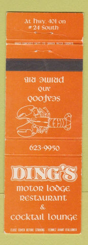 Matchbook Cover - Ding's Motor Lodge Restaurant WEAR