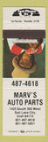 Matchbook Cover - Marv's Auto Parts Salt Lake City UT poker monkey