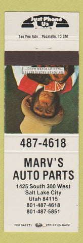 Matchbook Cover - Marv's Auto Parts Salt Lake City UT poker monkey