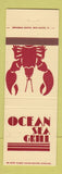 Matchbook Cover - Ocean Sea Grill lobster Bridgeport CT