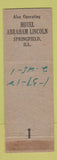 Matchbook Cover - Hotel Lincoln Douglas Quincy IL WEAR