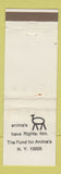 Matchbook Cover - Fund for Animals animal rights New York City WORN